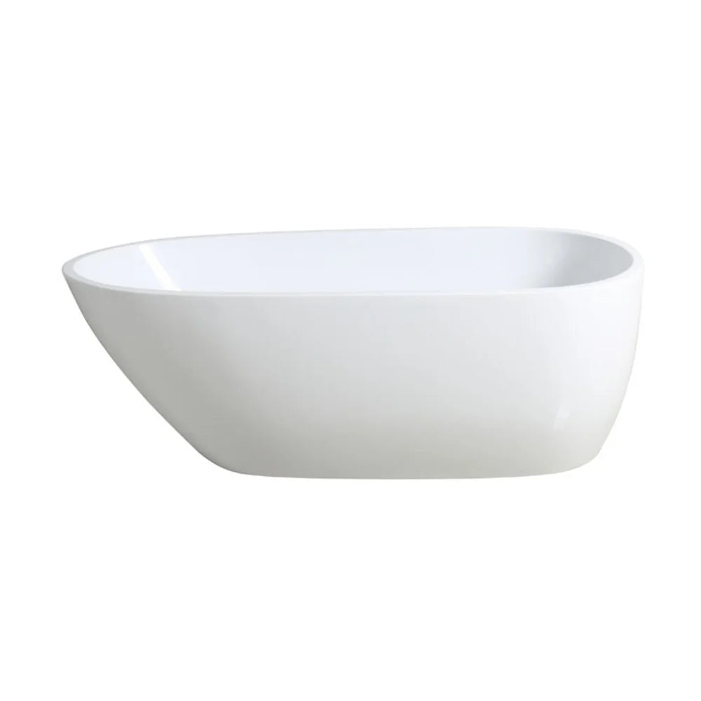 Poseidon Veda Freestanding Bath Matte White Pointed curve on one side