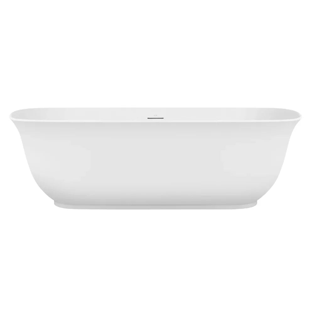 Decina Lola Freestanding Bath White Gloss Intergrated Overflow Curved Silhouette 