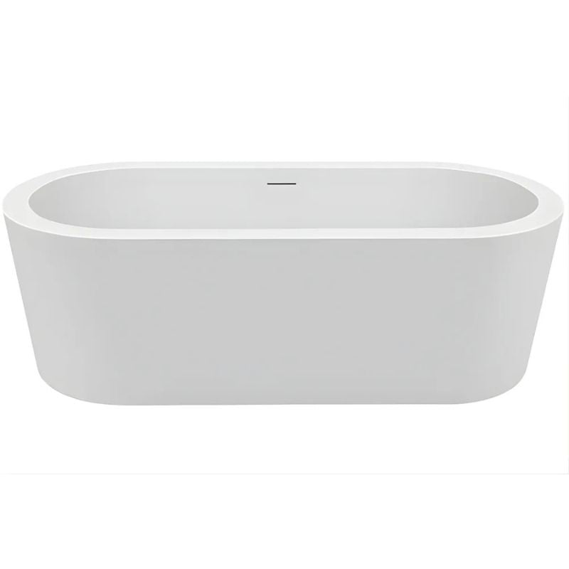 Decina Cool Freestanding Bath Intergrated Overflow Gloss White Oval