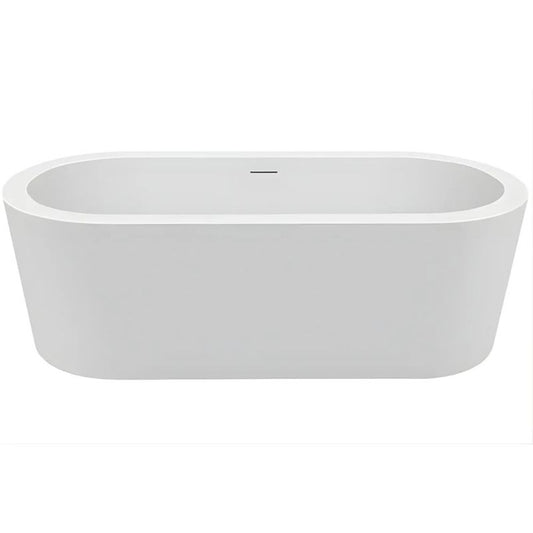 Decina Cool Freestanding Bath Intergrated Overflow Gloss White Oval