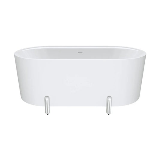 Fienza Aluca Freestanding Bath Matte White Oval Steel Feet