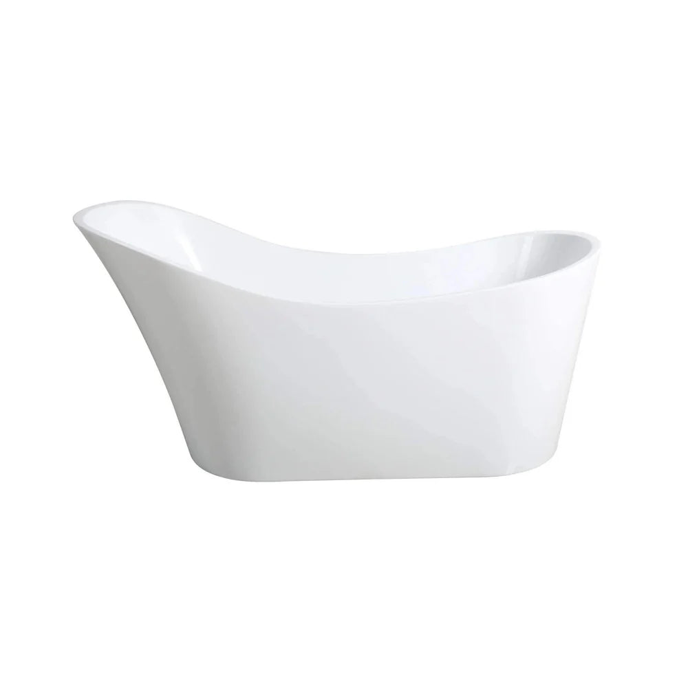 Poseidon Bevel Freestanding Bath Gloss White Elevated Head Rest