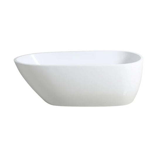 Poseidon Veda Freestanding Bath Matte White Pointed curve on one side